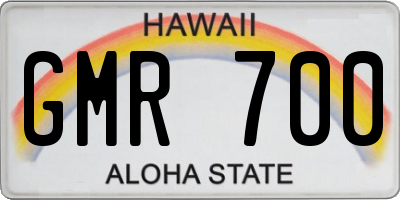 HI license plate GMR700