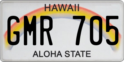 HI license plate GMR705
