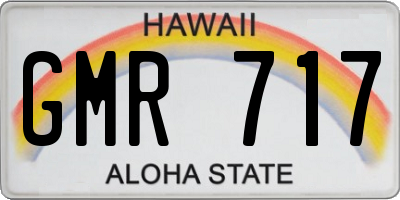 HI license plate GMR717