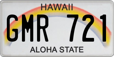 HI license plate GMR721