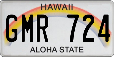 HI license plate GMR724