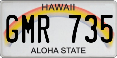 HI license plate GMR735