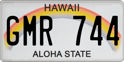 HI license plate GMR744