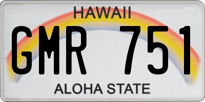 HI license plate GMR751
