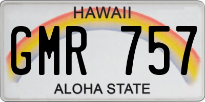 HI license plate GMR757