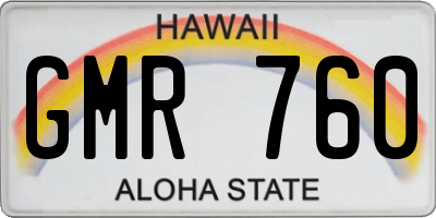 HI license plate GMR760
