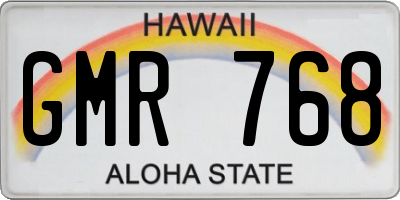 HI license plate GMR768