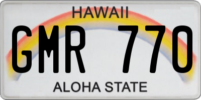 HI license plate GMR770