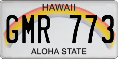 HI license plate GMR773