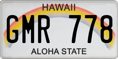 HI license plate GMR778