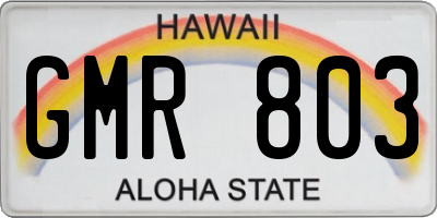 HI license plate GMR803