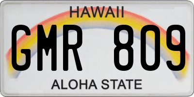 HI license plate GMR809