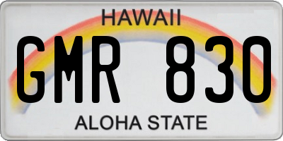 HI license plate GMR830