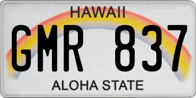 HI license plate GMR837