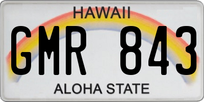 HI license plate GMR843