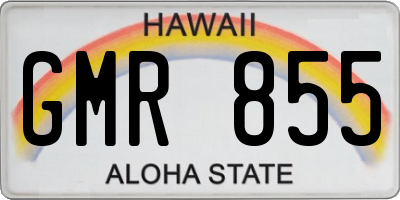 HI license plate GMR855
