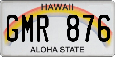 HI license plate GMR876