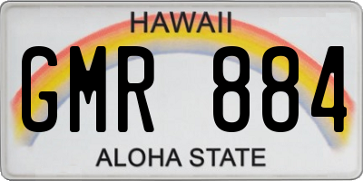 HI license plate GMR884