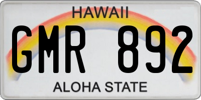 HI license plate GMR892
