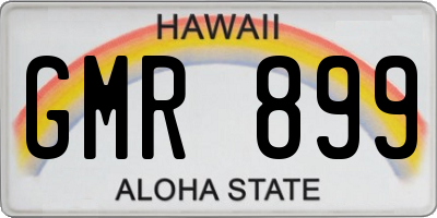 HI license plate GMR899