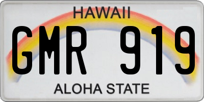 HI license plate GMR919
