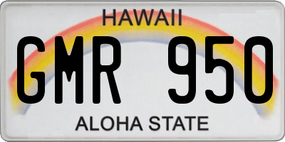 HI license plate GMR950