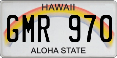 HI license plate GMR970