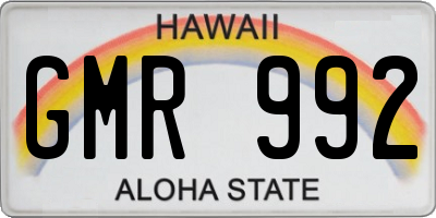HI license plate GMR992