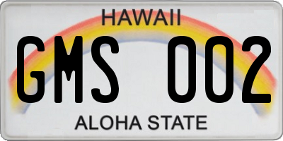HI license plate GMS002