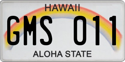 HI license plate GMS011