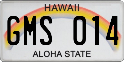 HI license plate GMS014