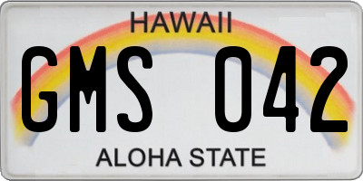 HI license plate GMS042