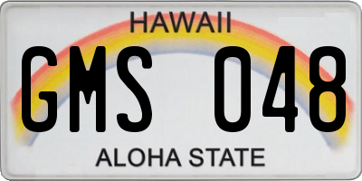 HI license plate GMS048