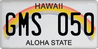 HI license plate GMS050