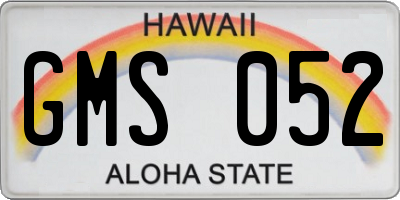 HI license plate GMS052