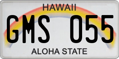 HI license plate GMS055