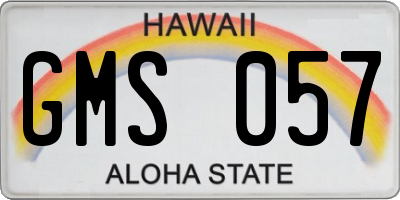 HI license plate GMS057