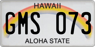 HI license plate GMS073