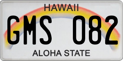 HI license plate GMS082