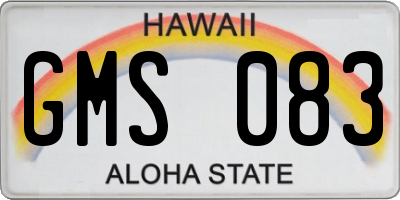 HI license plate GMS083