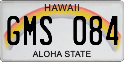 HI license plate GMS084