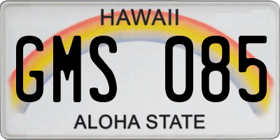 HI license plate GMS085