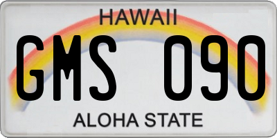 HI license plate GMS090