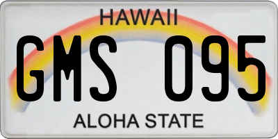 HI license plate GMS095