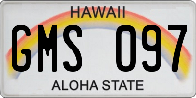 HI license plate GMS097