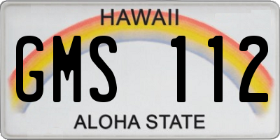 HI license plate GMS112