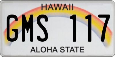 HI license plate GMS117