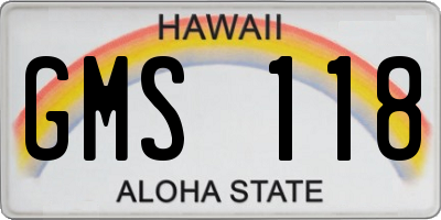 HI license plate GMS118