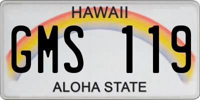 HI license plate GMS119
