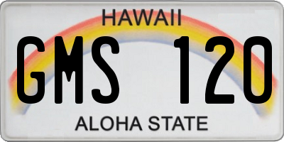 HI license plate GMS120